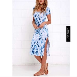 Let Me See Blue Tie-Dye Midi Bodycon Dress